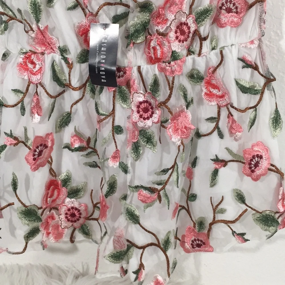 Fashion Nova Vines And Climbers Romper Floral L - Picture 10 of 12